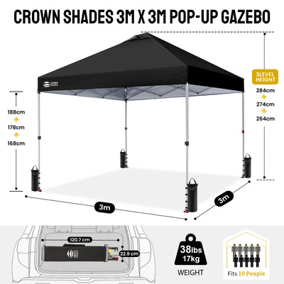 CenterLOK® 3x3m Pop Up Gazebo