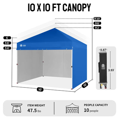 Crown Pro-Duty 10' x 10' Canopy | Full-Wall Business Suite