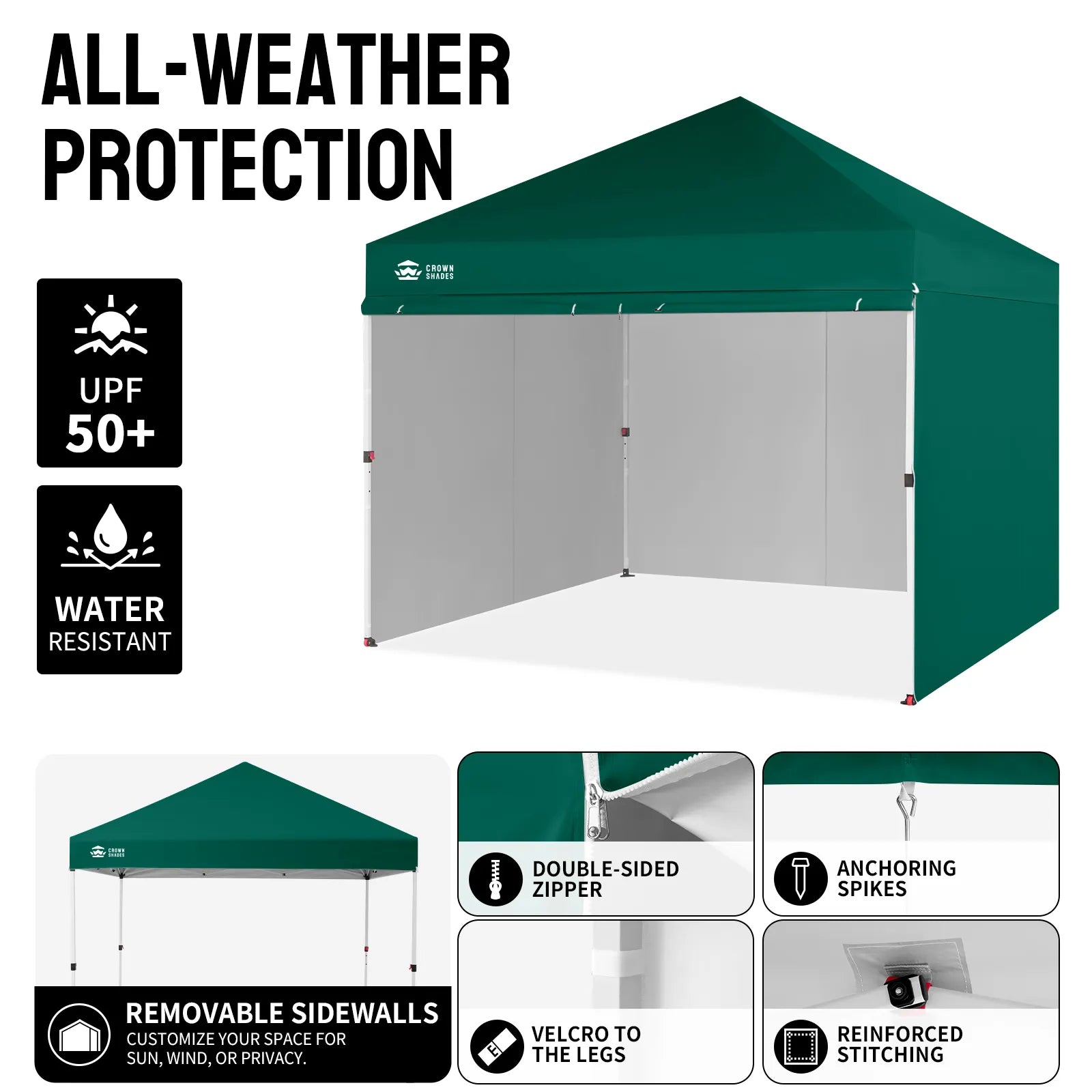 Crown Pro-Duty 10' x 10' Canopy | Full-Wall Business Suite