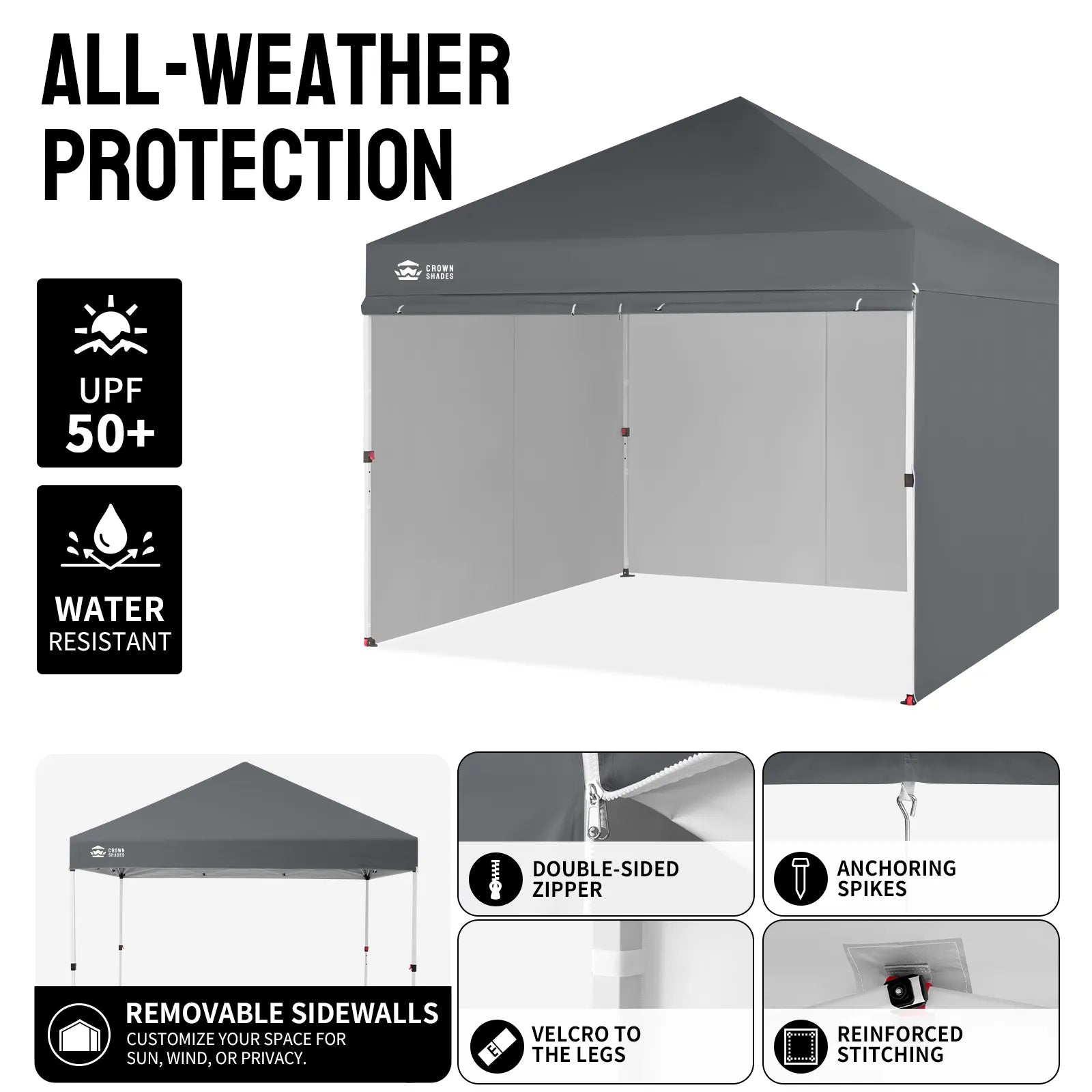Crown Pro-Duty 10' x 10' Canopy | Full-Wall Business Suite