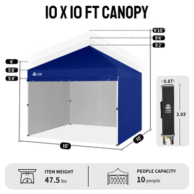 Crown Pro-Duty 10' x 10' Canopy | Full-Wall Business Suite