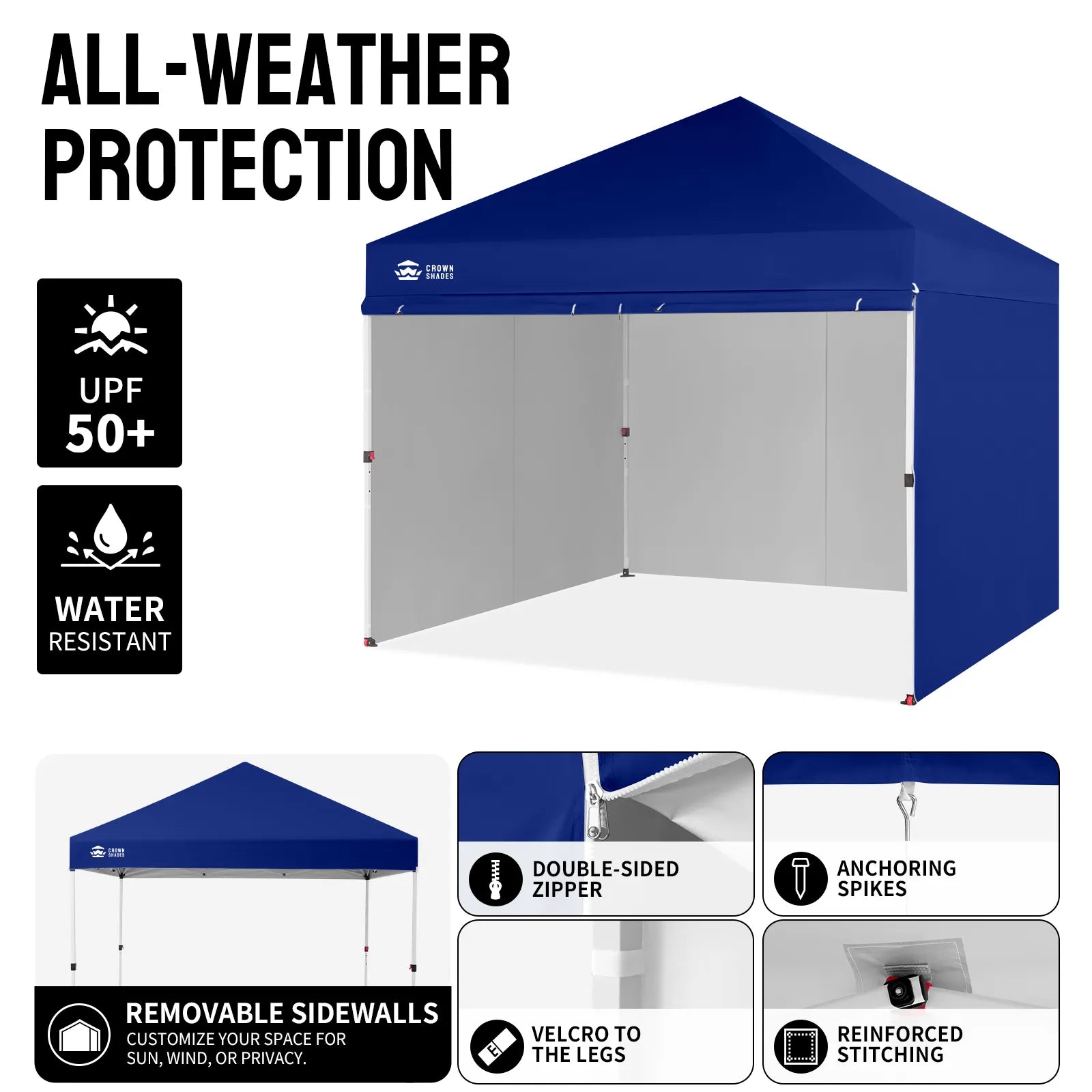 Crown Pro-Duty 10' x 10' Canopy | Full-Wall Business Suite
