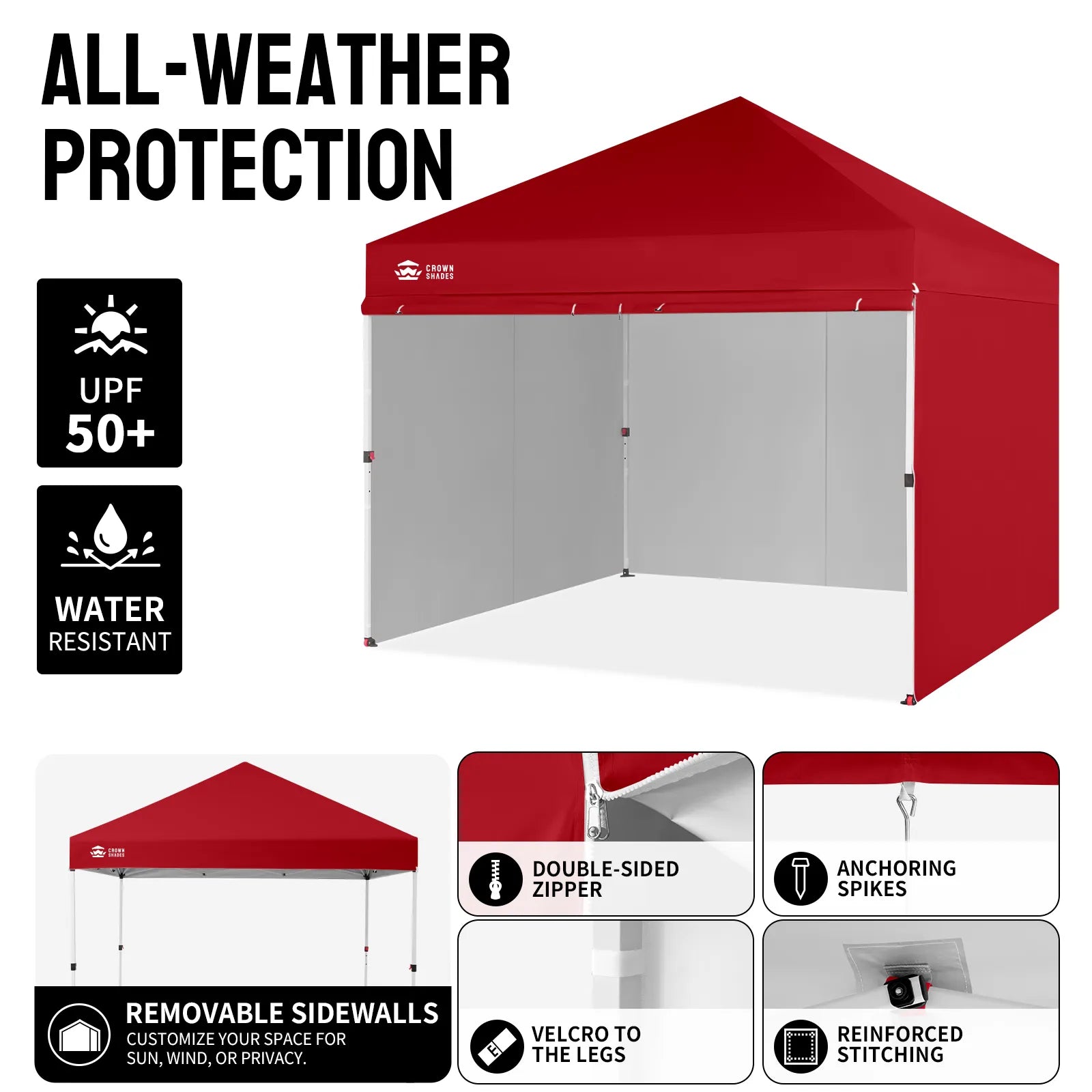 Crown Pro-Duty 10' x 10' Canopy | Full-Wall Business Suite