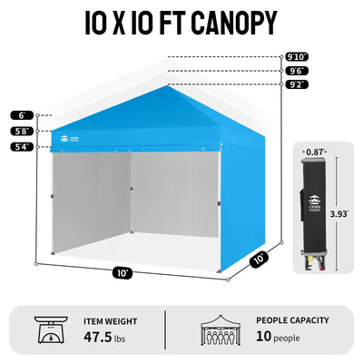 Crown Pro-Duty 10' x 10' Canopy | Full-Wall Business Suite