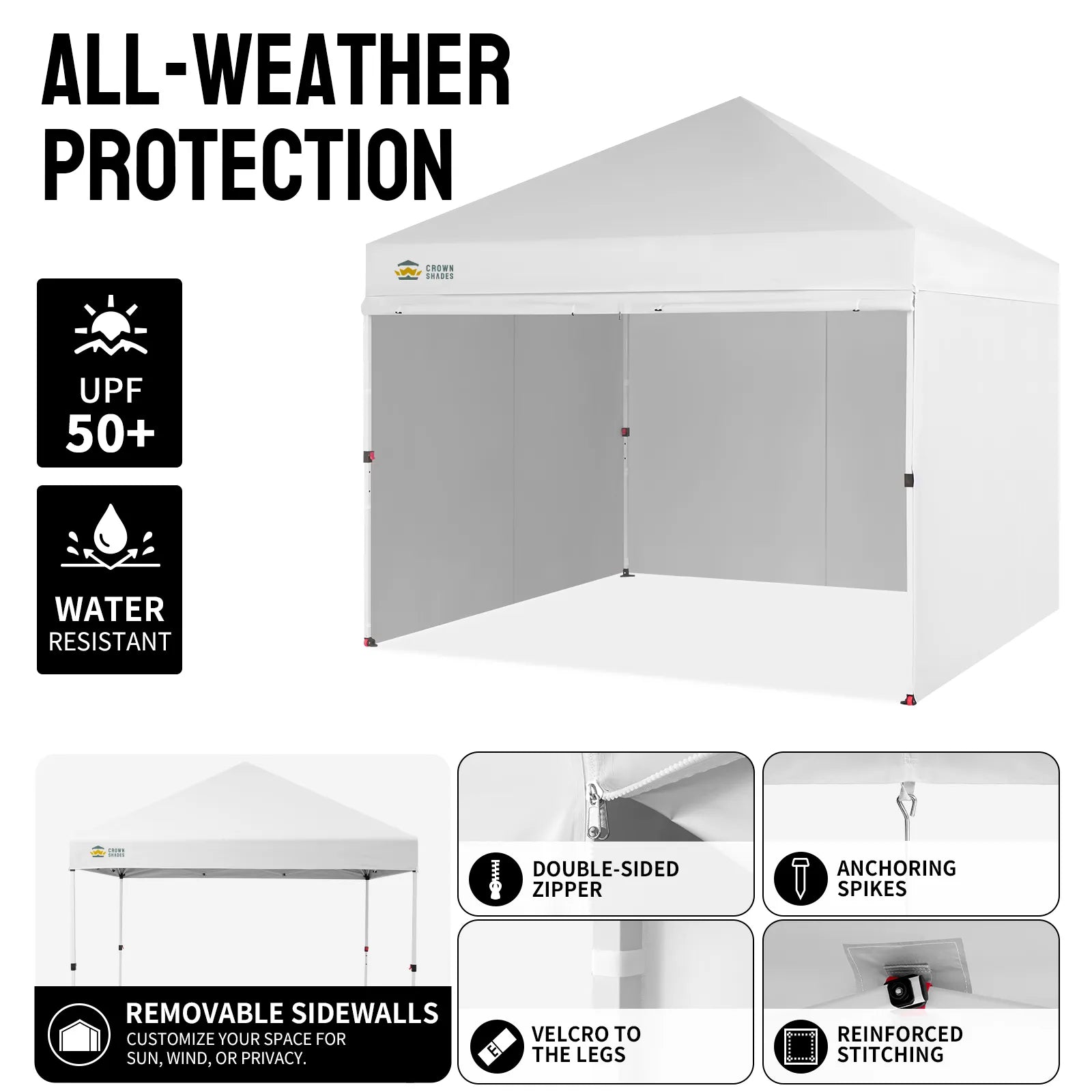 Crown Pro-Duty 10' x 10' Canopy | Full-Wall Business Suite
