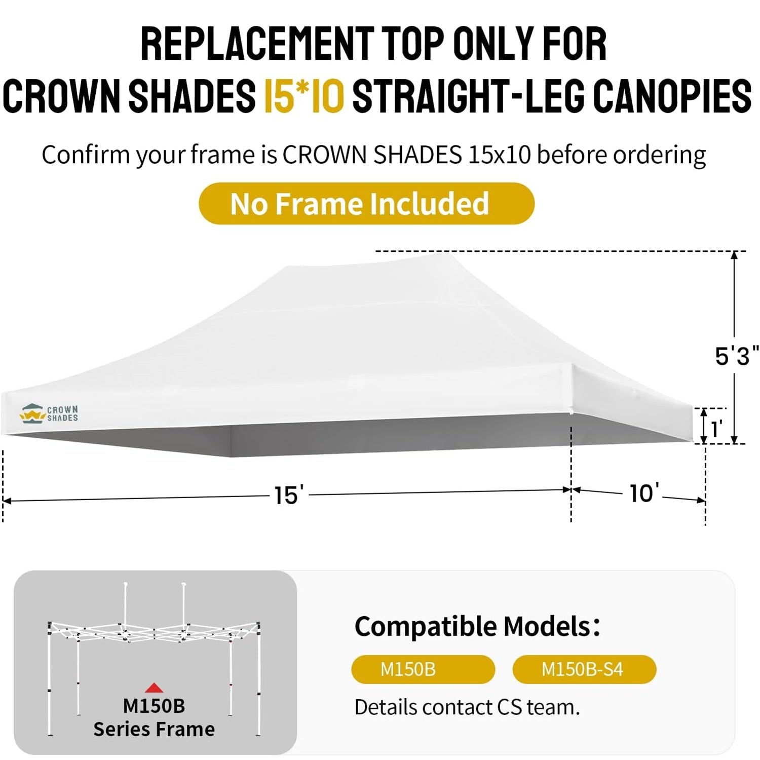 Replacement Canopy Top| 10'x15' Canopy | Model M150 Series