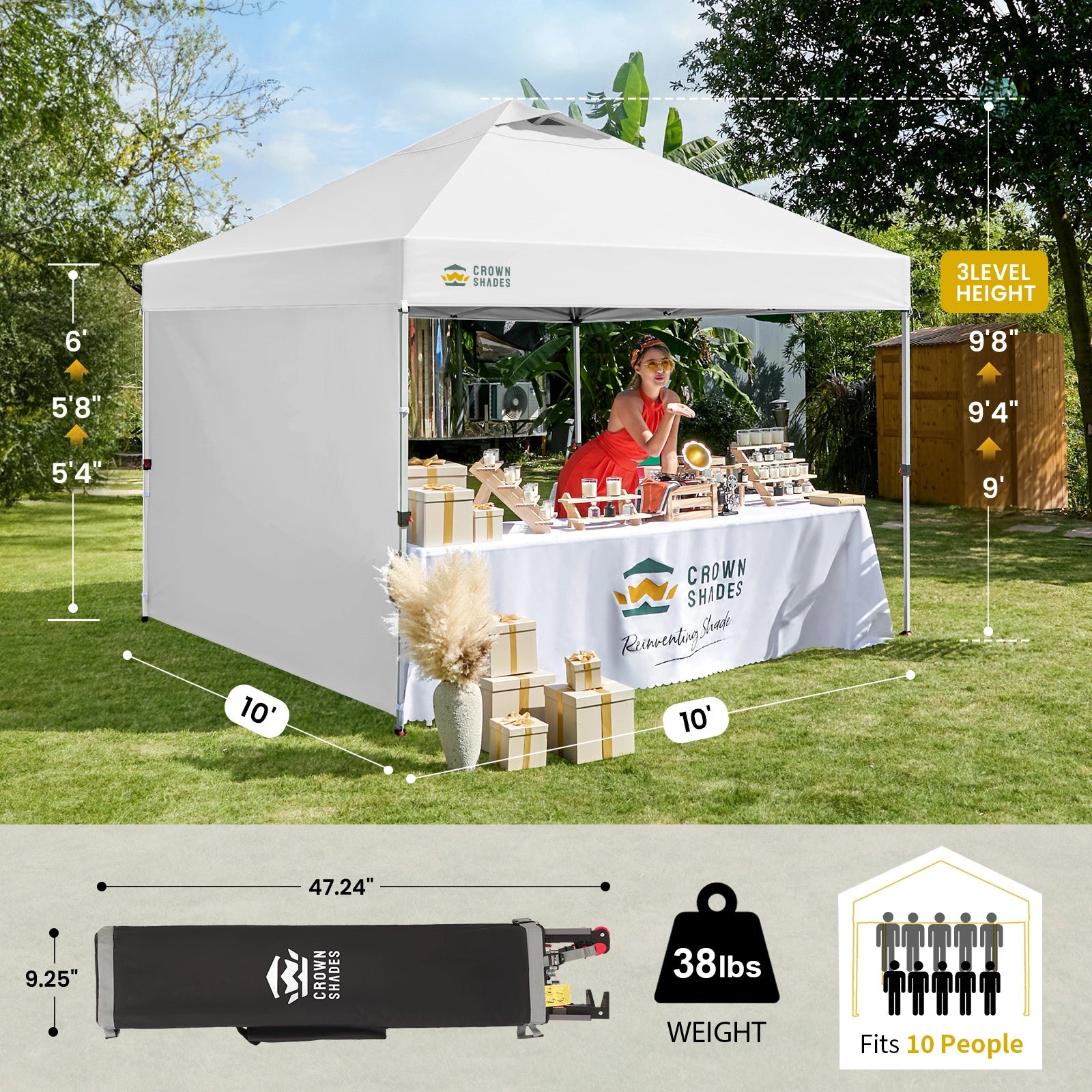 CenterLOK® 10' x 10' Canopy | 1 Sidewall