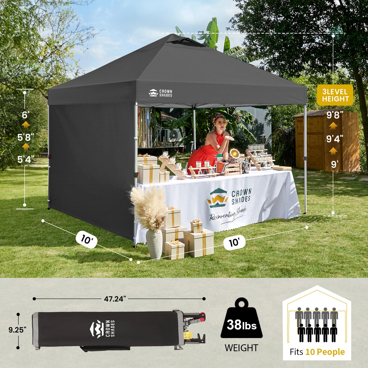 CenterLOK® 10' x 10' Canopy | 1 Sidewall