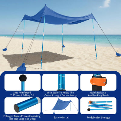 Feather-Lift Pop-Up Beach Tent | Instant UPF 50+ Sun Shelter