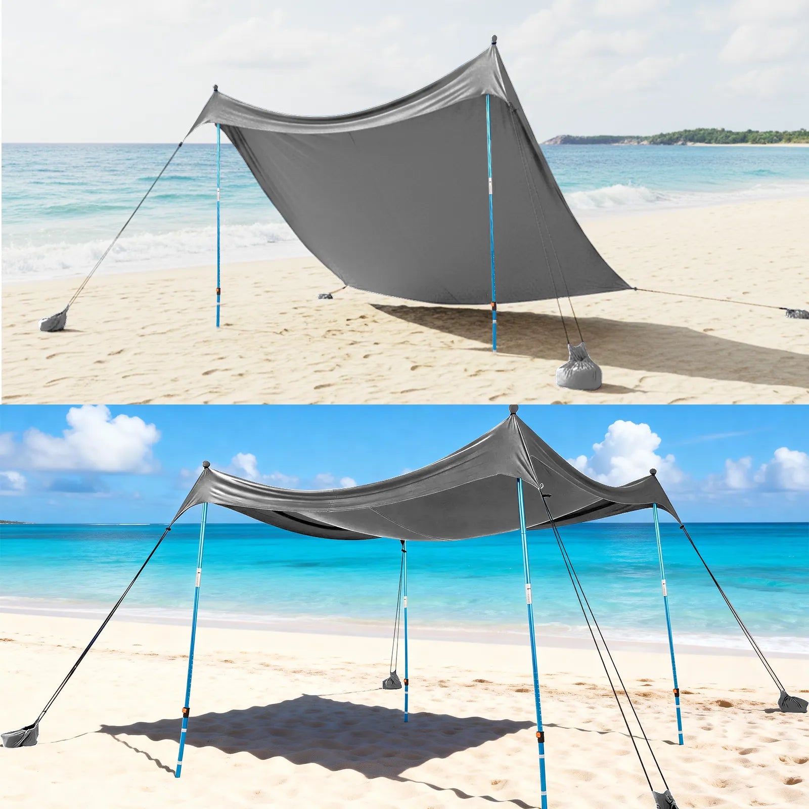 Feather-Lift Pop-Up Beach Tent | Instant UPF 50+ Sun Shelter
