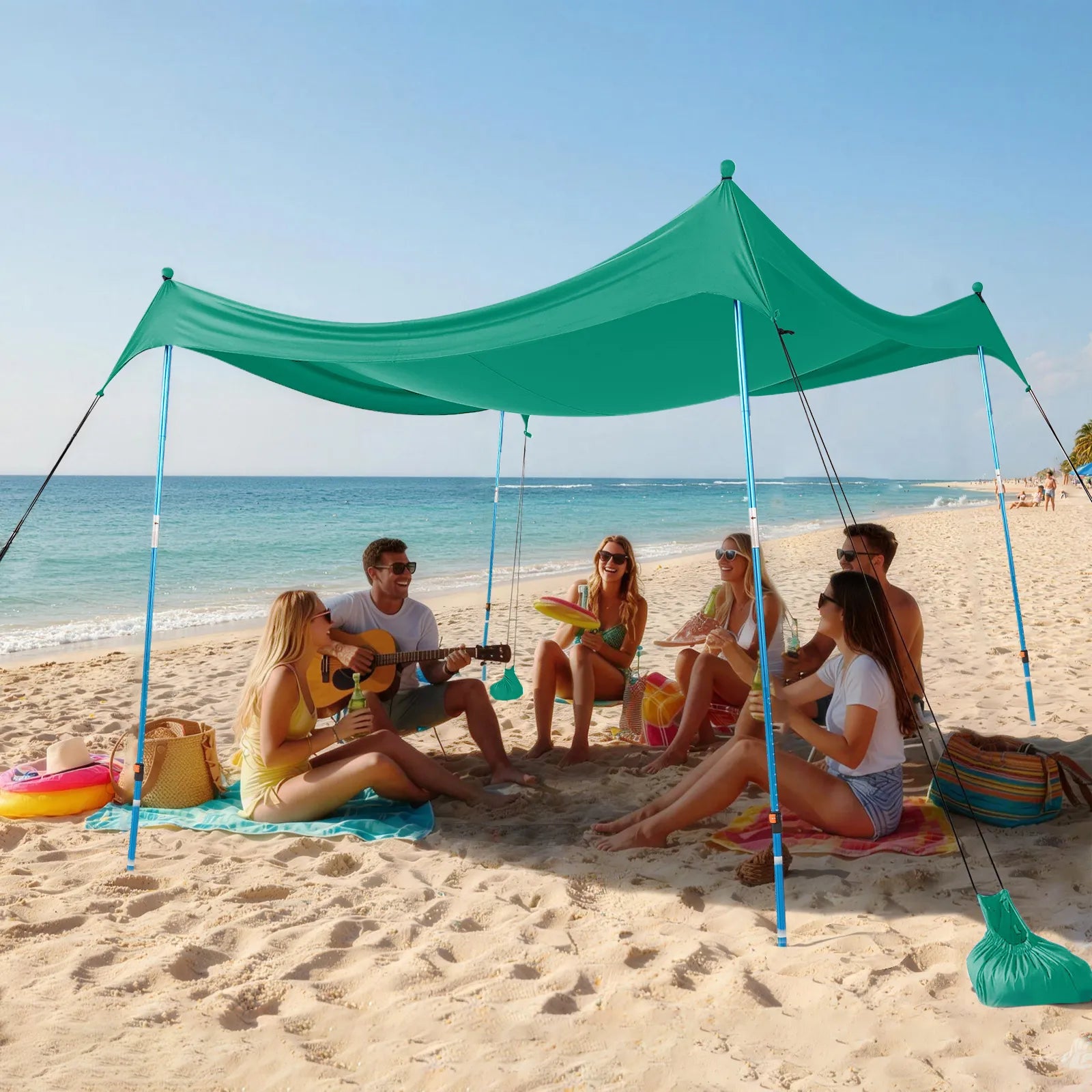 Feather-Lift Pop-Up Beach Tent | Instant UPF 50+ Sun Shelter