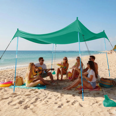 Feather-Lift Pop-Up Beach Tent | Instant UPF 50+ Sun Shelter