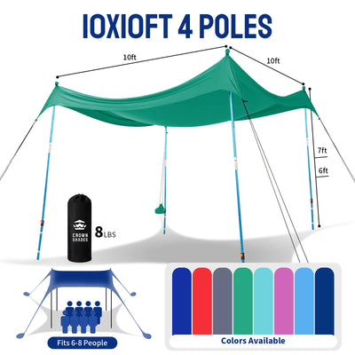 Feather-Lift Pop-Up Beach Tent | Instant UPF 50+ Sun Shelter