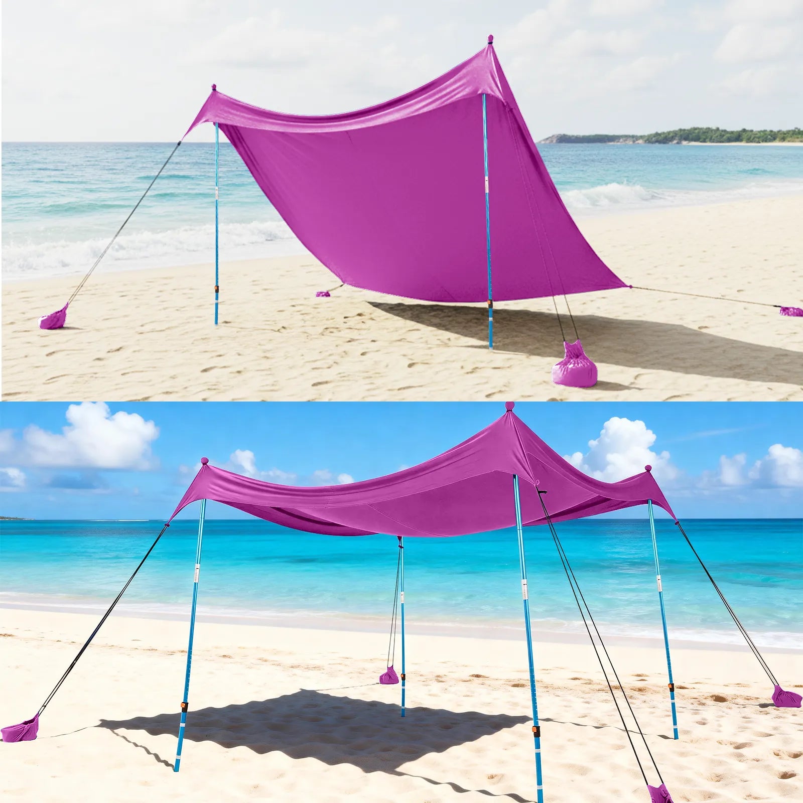 Feather-Lift Pop-Up Beach Tent | Instant UPF 50+ Sun Shelter