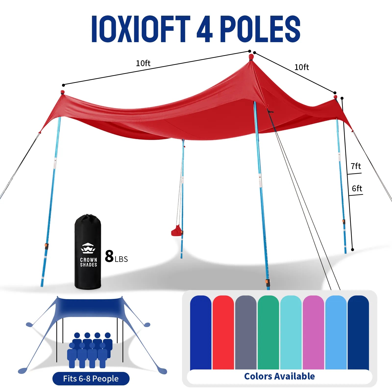 Feather-Lift Pop-Up Beach Tent | Instant UPF 50+ Sun Shelter