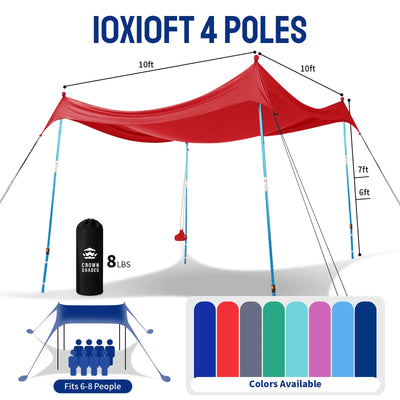 Feather-Lift Pop-Up Beach Tent | Instant UPF 50+ Sun Shelter