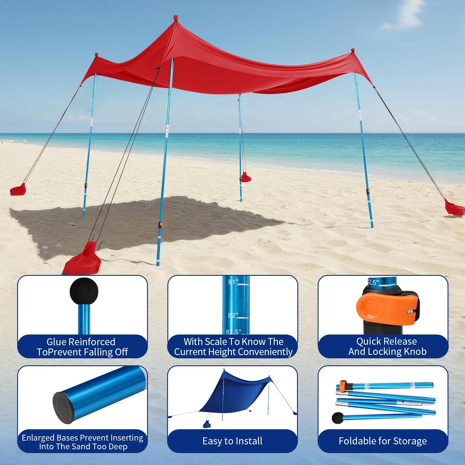 Feather-Lift Pop-Up Beach Tent | Instant UPF 50+ Sun Shelter