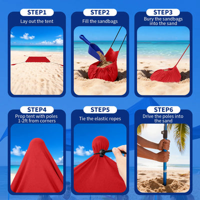 Feather-Lift Pop-Up Beach Tent | Instant UPF 50+ Sun Shelter