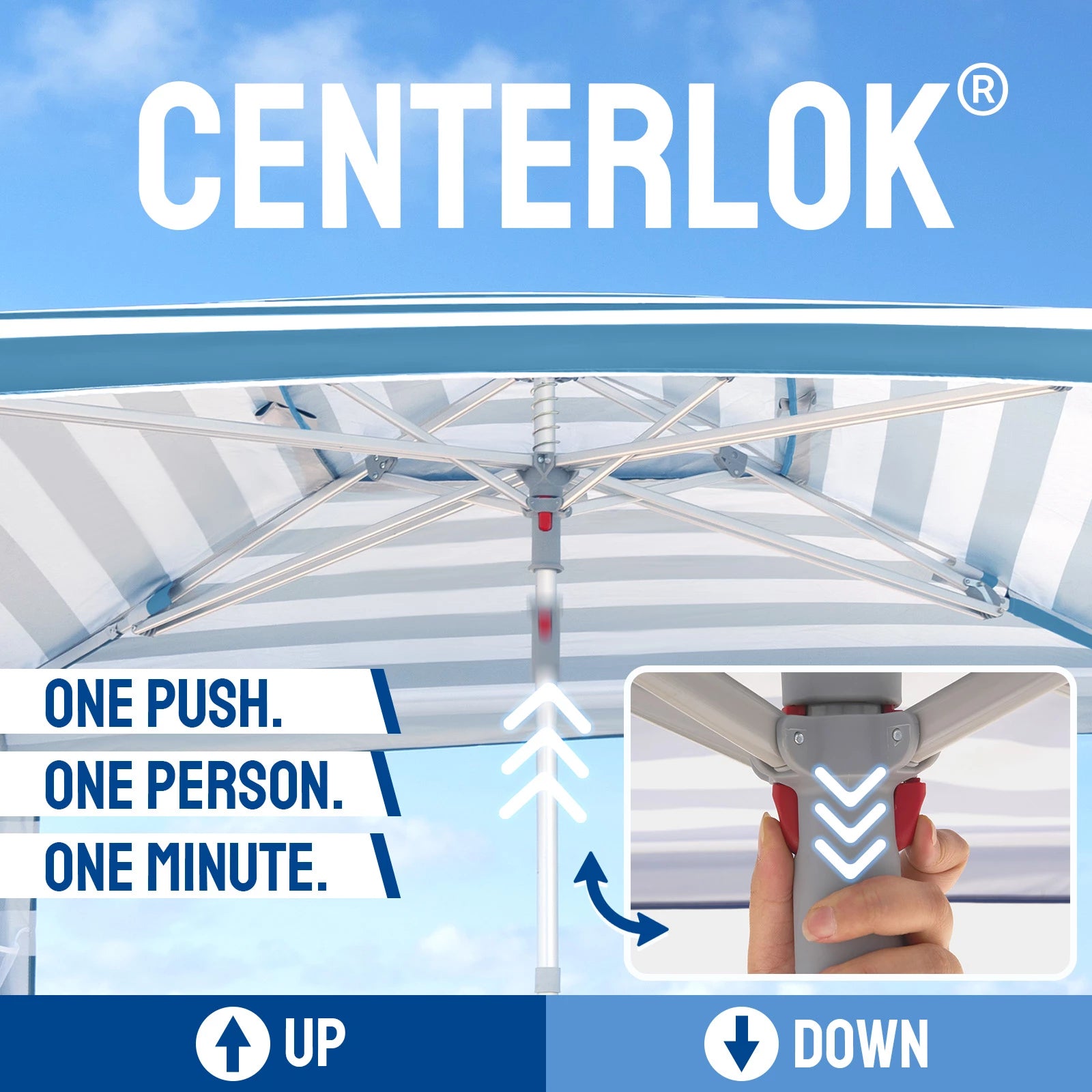 Feather-Lift 6.5' x 6.5' Beach Cabana Tent | 1 Sidewall