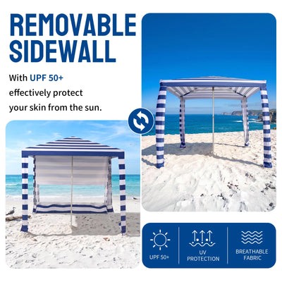 Feather-Lift 6.5' x 6.5' Beach Cabana Tent | 1 Sidewall