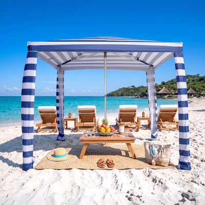 Feather-Lift 6.5' x 6.5' Beach Cabana Tent | 1 Sidewall