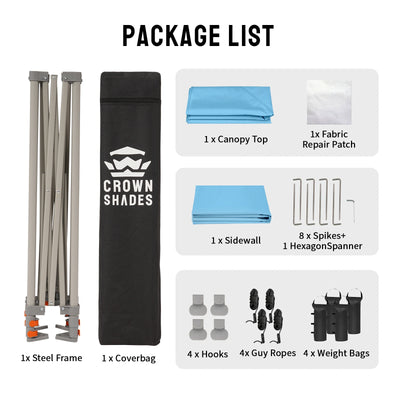 Feather-Lift 5' x 5' Canopy with Instant Sidewall
