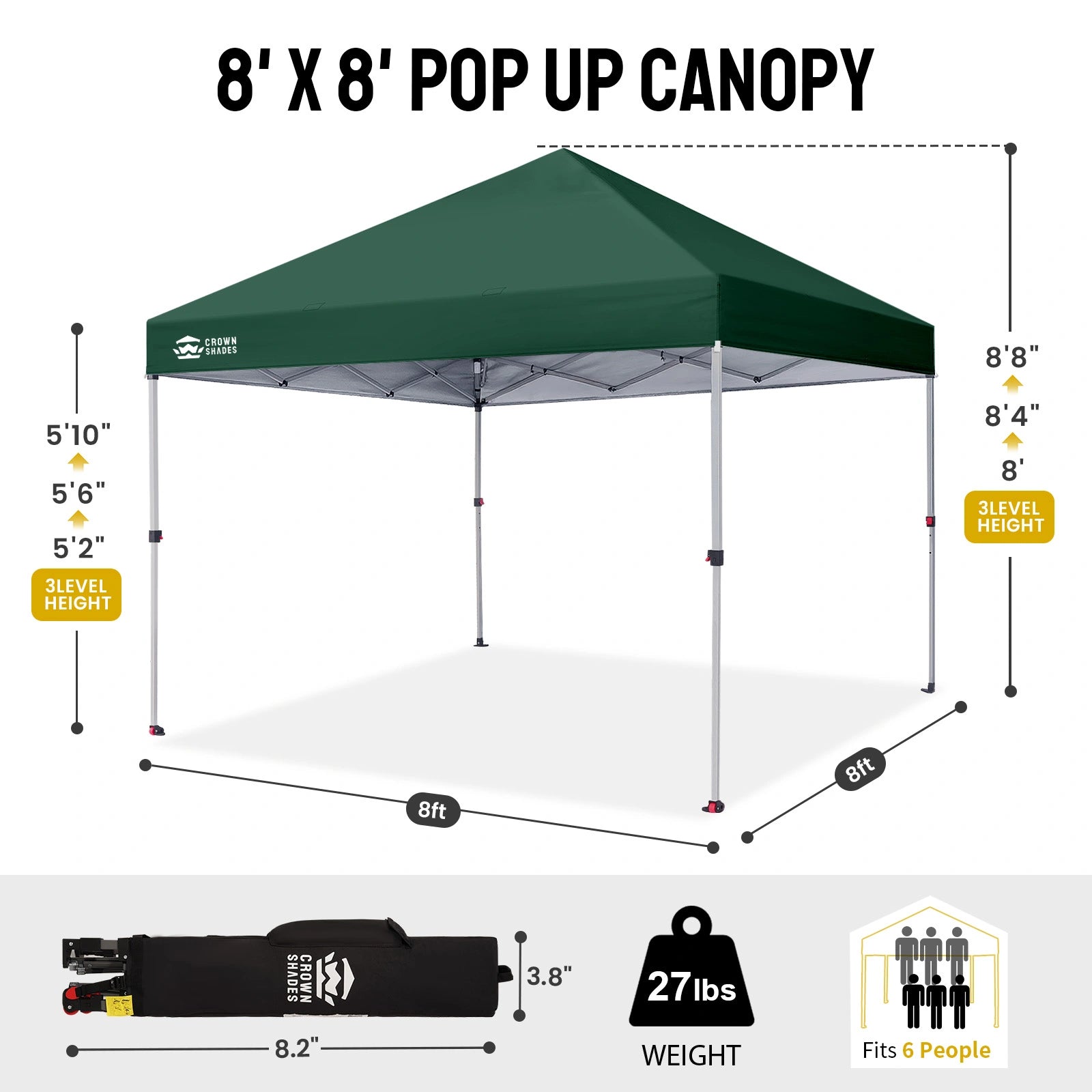 One-Push Lite 8' x 8' Canopy