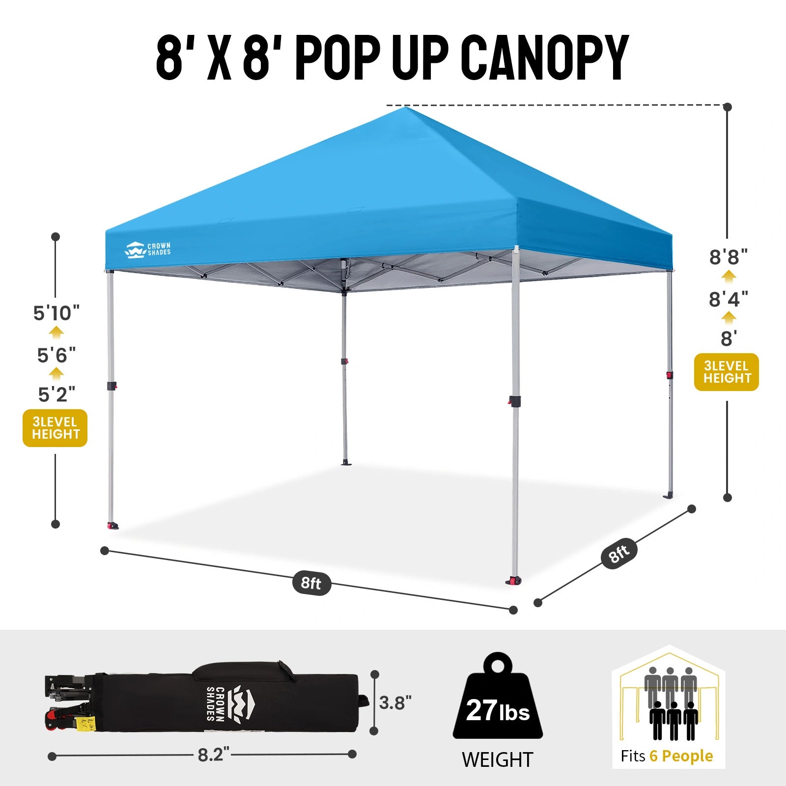 One-Push Lite 8' x 8' Canopy