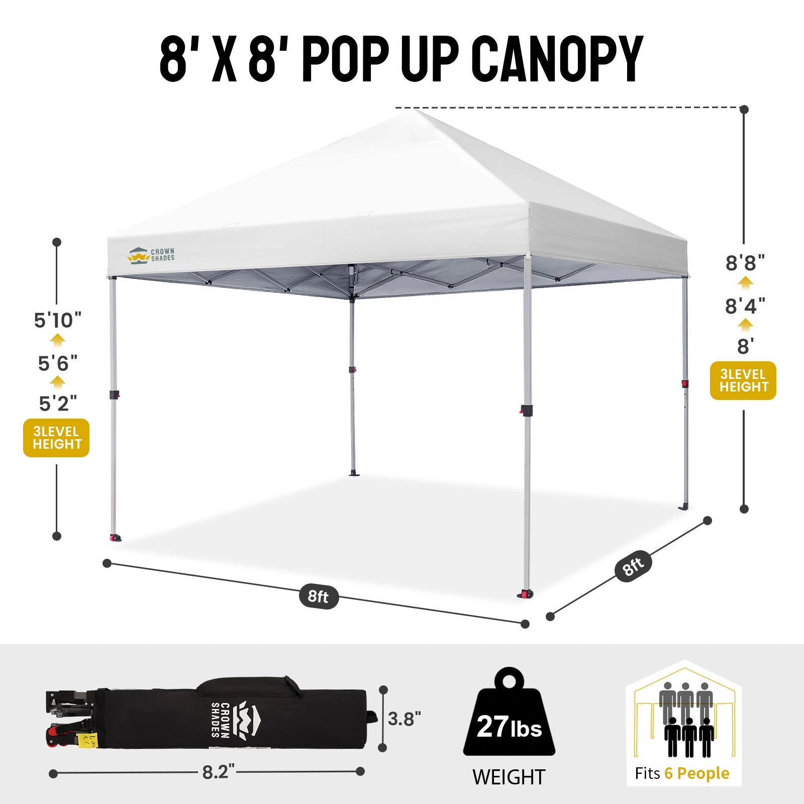 One-Push Lite 8' x 8' Canopy