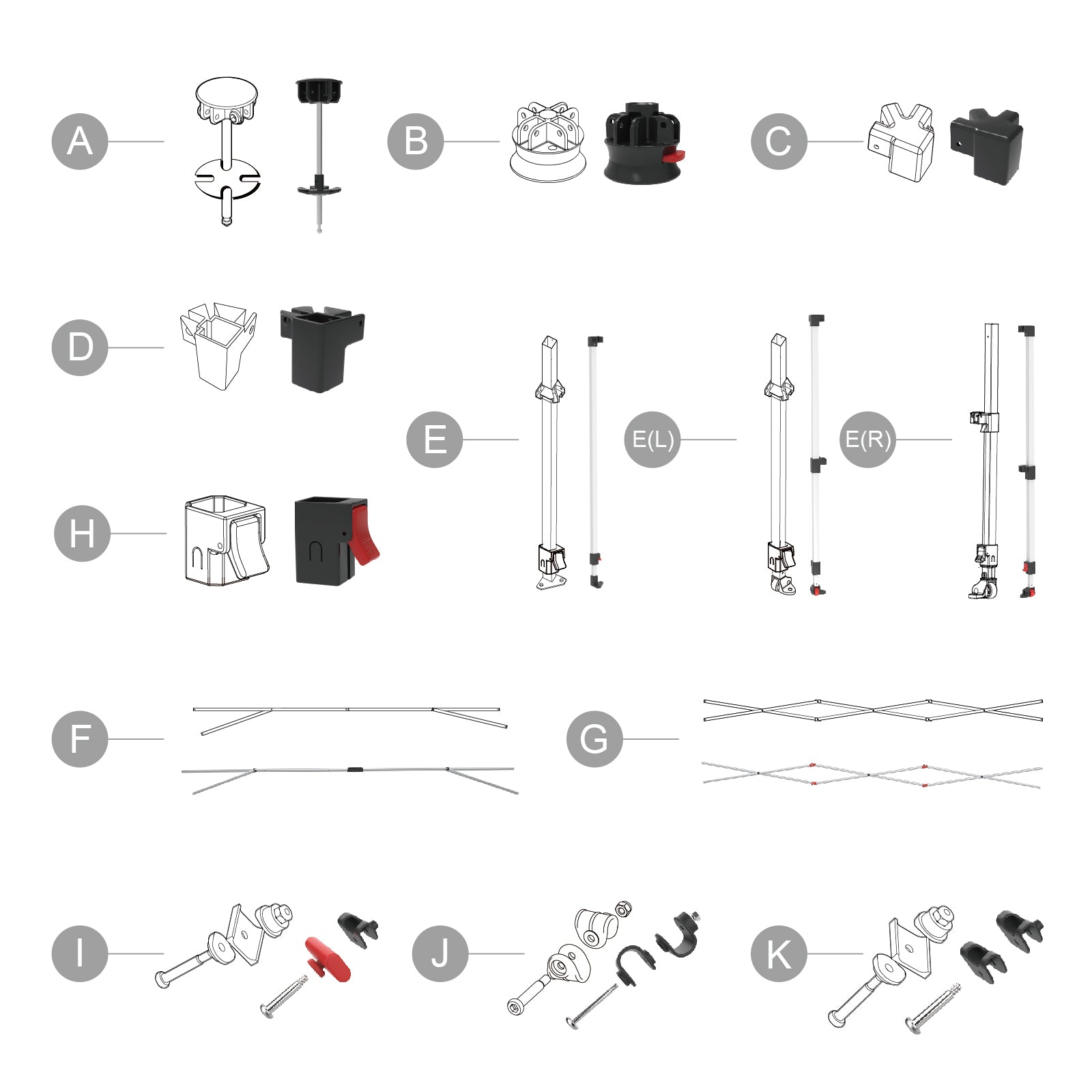 Replacement Parts | 10'x10' Canopy | Model RM100H