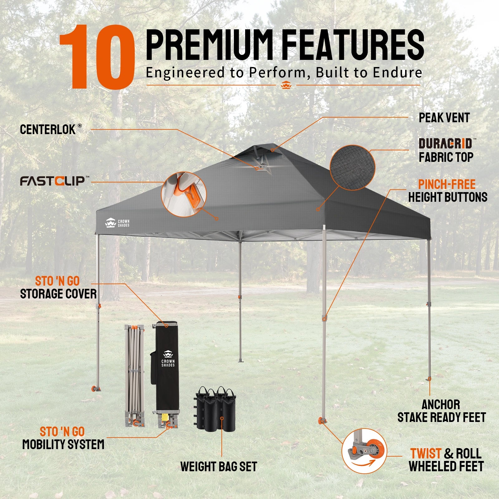 Roll-Glide 10'x10' Instant Canopy