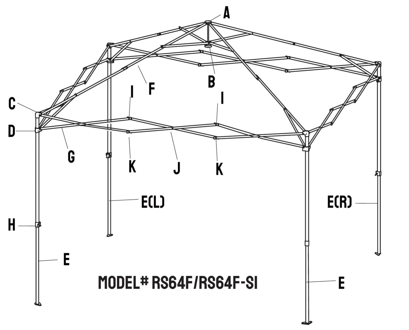 Replacement Parts | 8'x8' Canopy | Model RS64F
