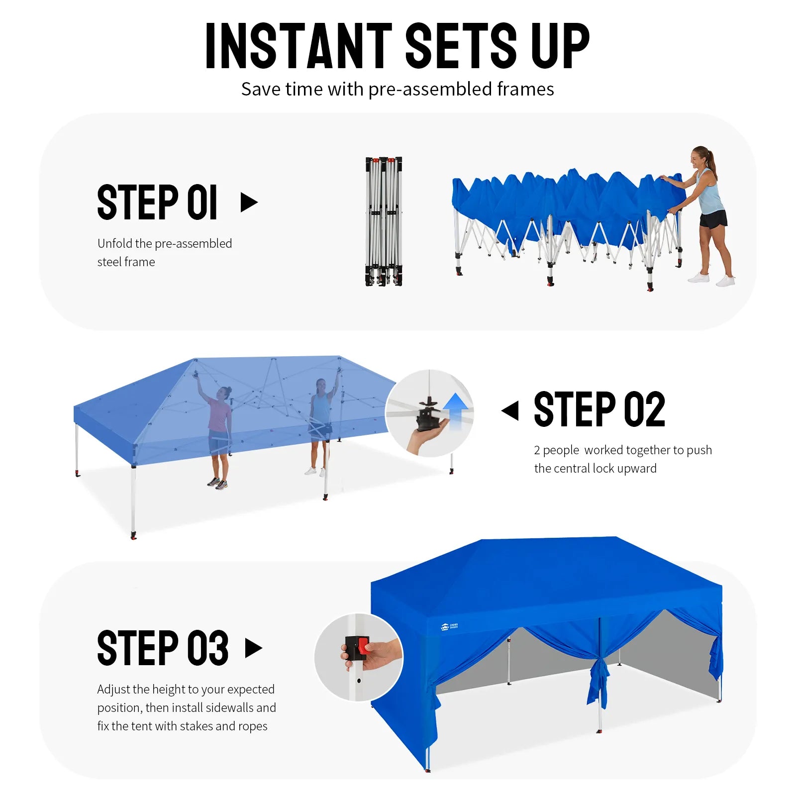 Swift-Lock 10'x20' Canopy | 6 Sidewalls with Windows