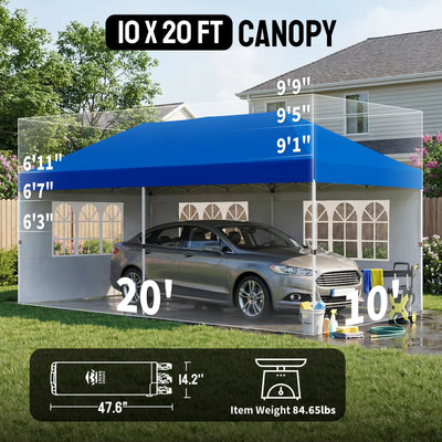 Swift-Lock 10'x20' Canopy | 6 Sidewalls with Windows