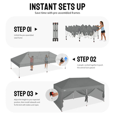 Swift-Lock 10'x20' Canopy | 6 Sidewalls with Windows