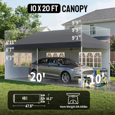 Swift-Lock 10'x20' Canopy | 6 Sidewalls with Windows