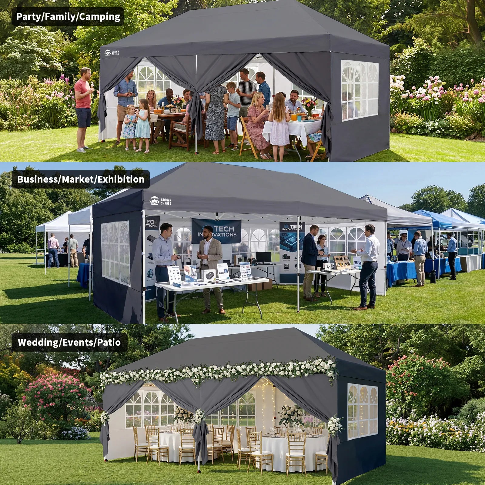 Swift-Lock 10'x20' Canopy | 6 Sidewalls with Windows