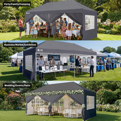Swift-Lock 10'x20' Canopy | 6 Sidewalls with Windows