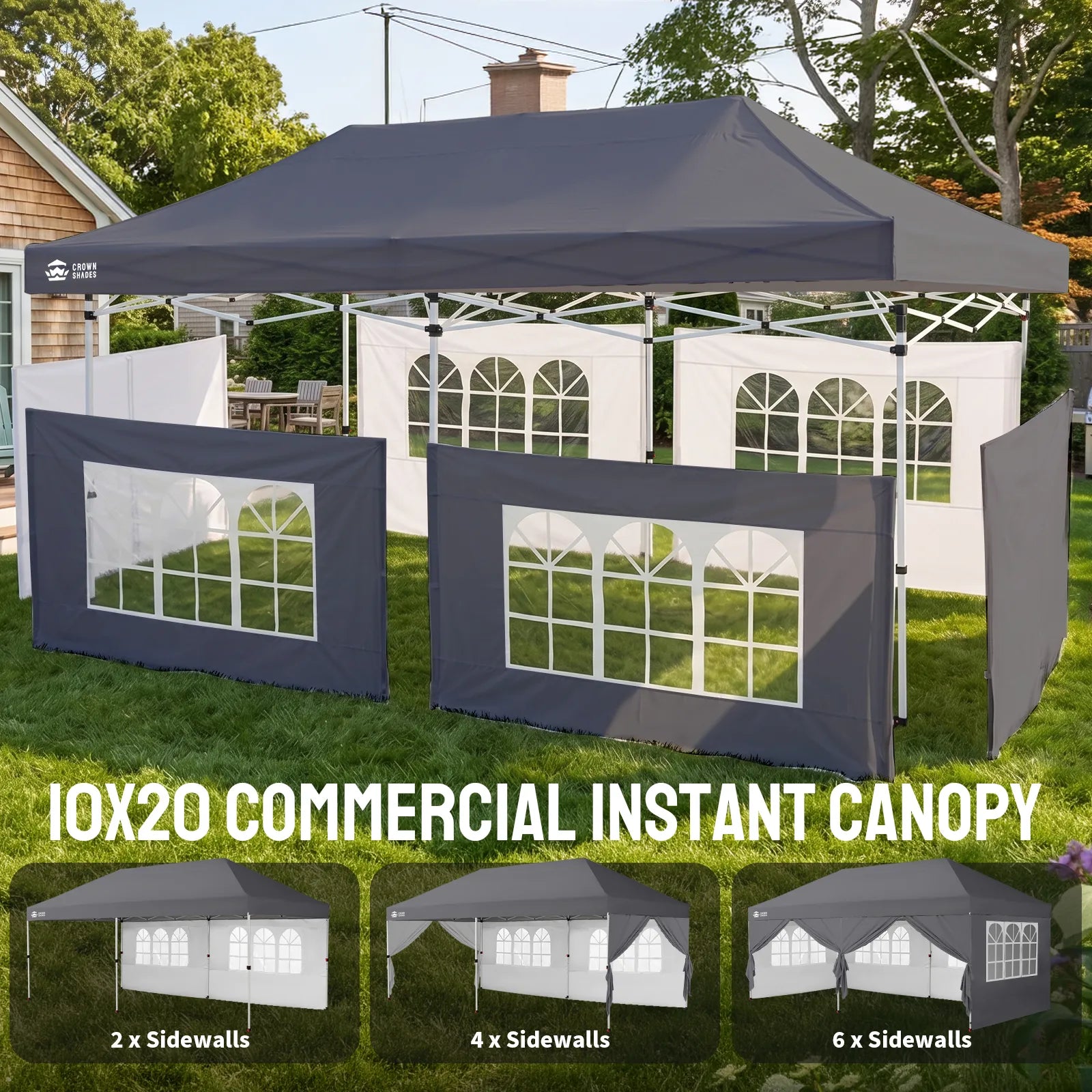 Swift-Lock 10'x20' Canopy | 6 Sidewalls with Windows