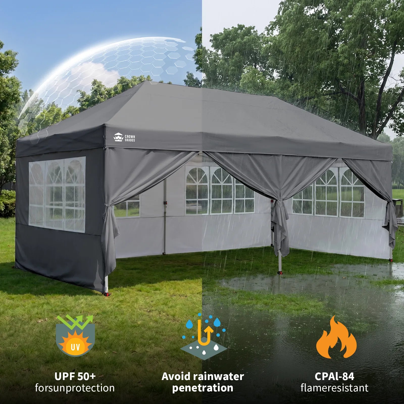 Swift-Lock 10'x20' Canopy | 6 Sidewalls with Windows