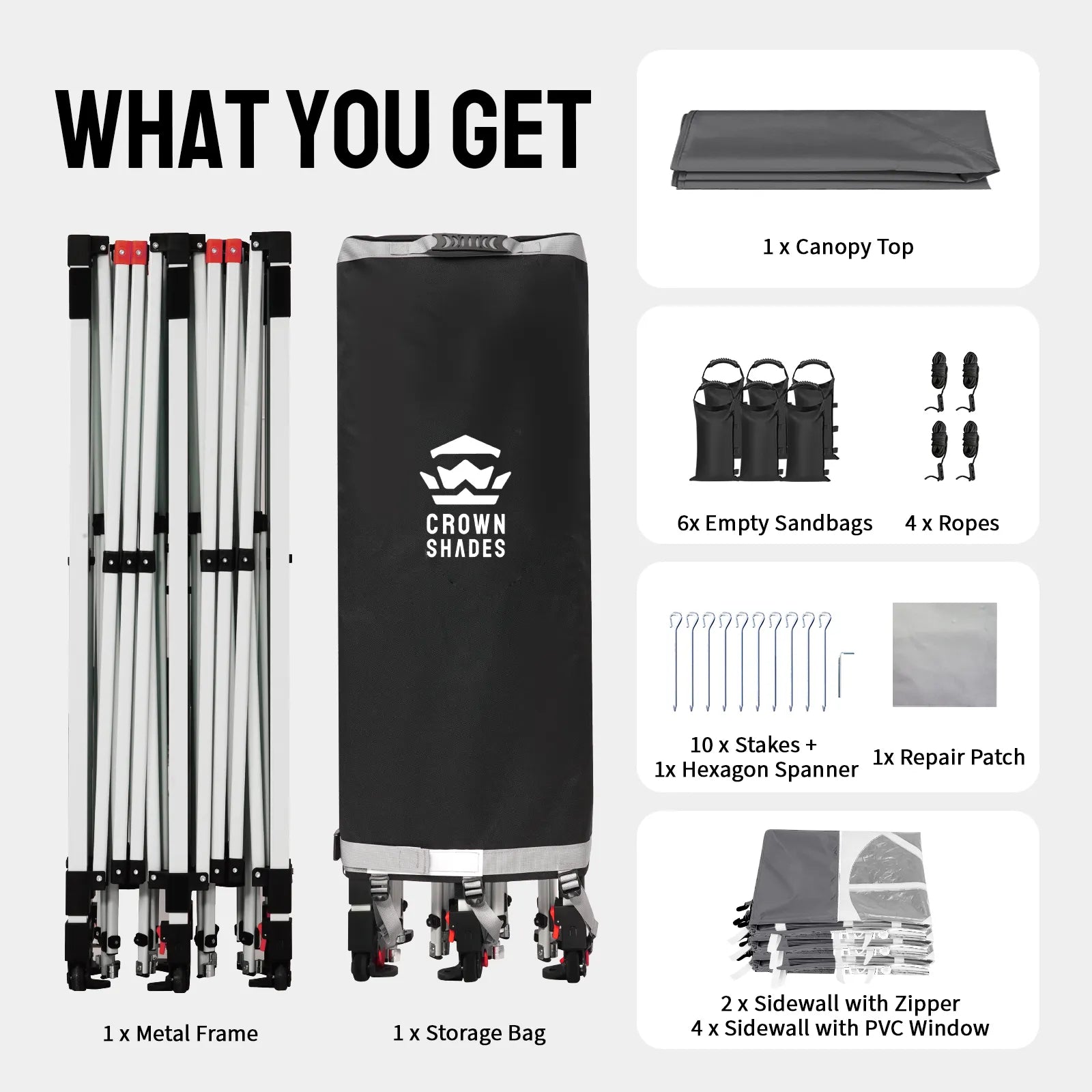 Swift-Lock 10'x20' Canopy | 6 Sidewalls with Windows