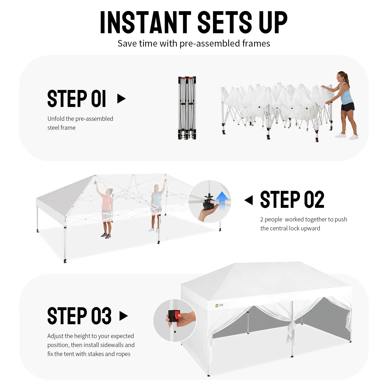 Swift-Lock 10'x20' Canopy | 6 Sidewalls with Windows