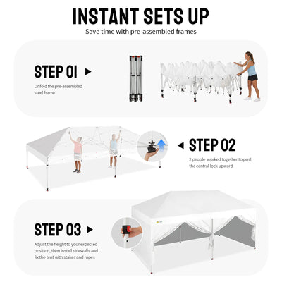 Swift-Lock 10'x20' Canopy | 6 Sidewalls with Windows