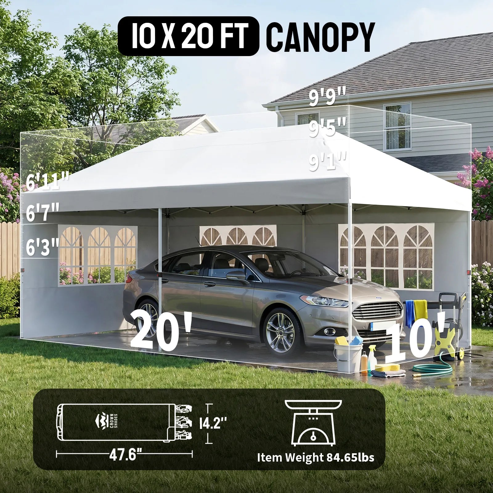 Swift-Lock 10'x20' Canopy | 6 Sidewalls with Windows