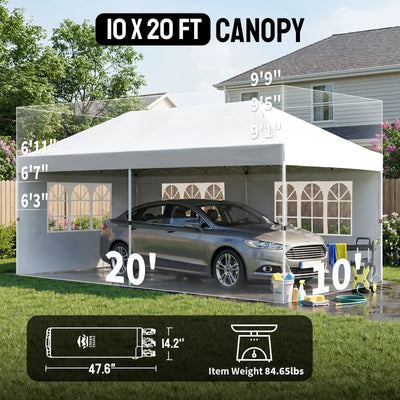 Swift-Lock 10'x20' Canopy | 6 Sidewalls with Windows