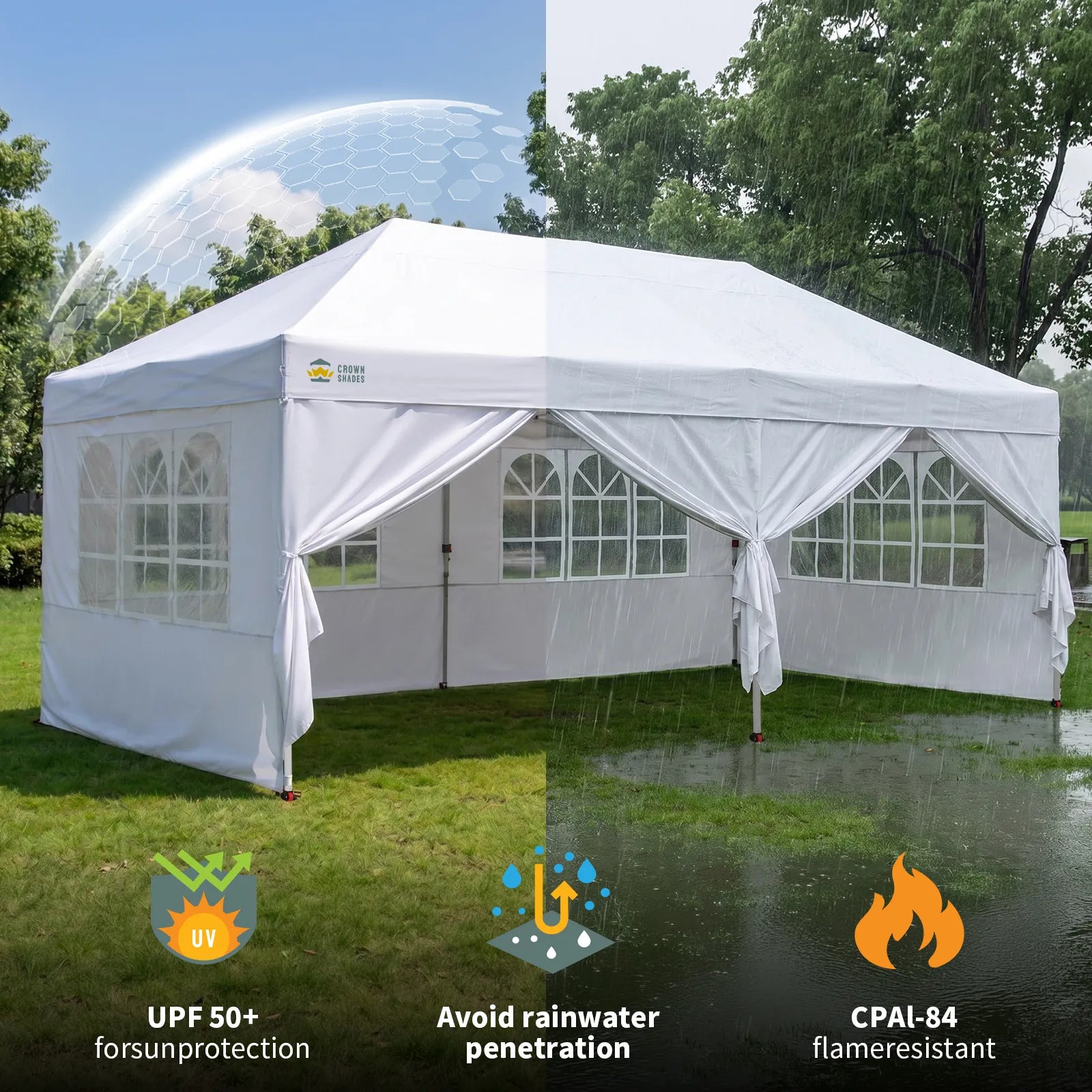 Swift-Lock 10'x20' Canopy | 6 Sidewalls with Windows