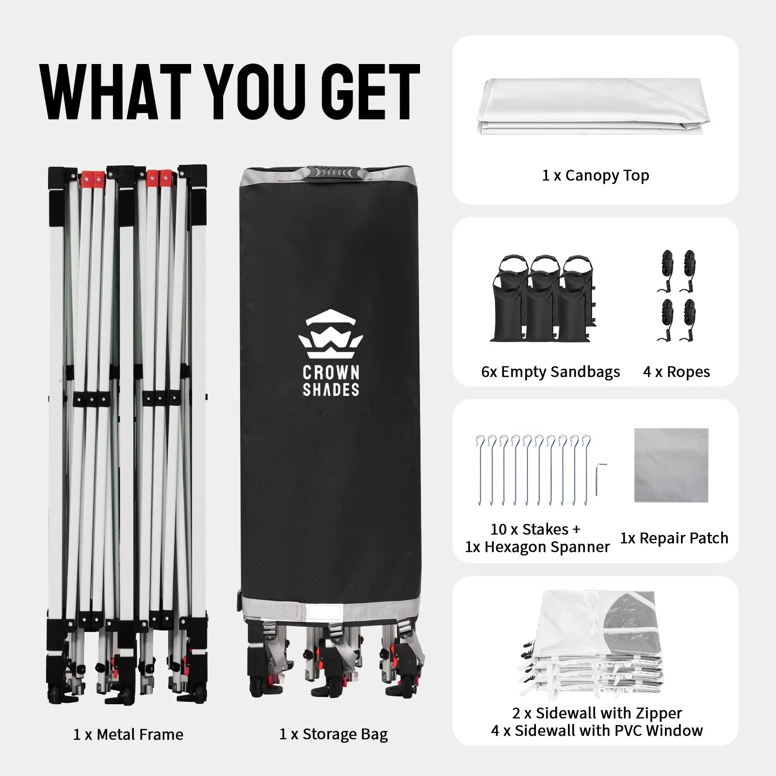 Swift-Lock 10'x20' Canopy | 6 Sidewalls with Windows